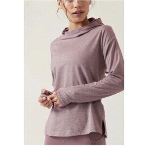 Athleta Uptempo II Mock Neck Hooded Lightweight Pullover Long Sleeve Shirt S